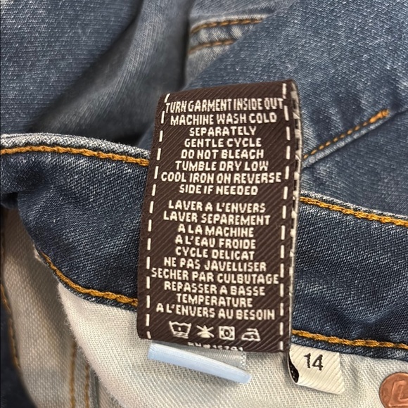 7 For All Mankind Boys Slimmy Blue Denim Jeans Size 14 - Picture 6 of 6